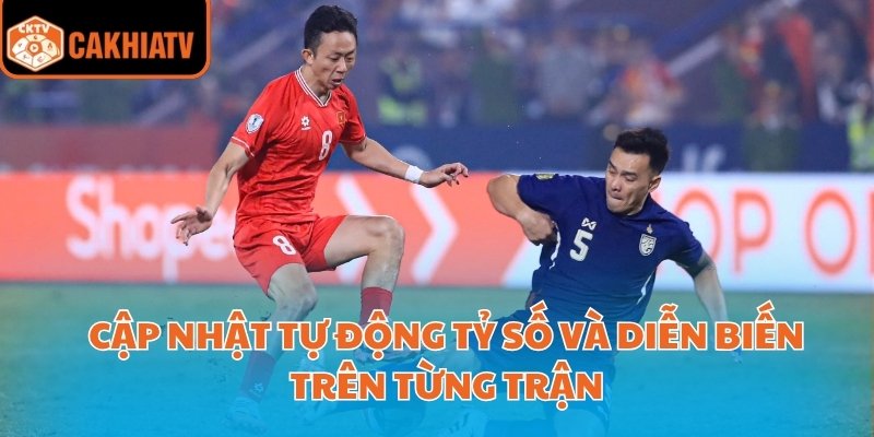 Cập nhật tự động tỷ số và diễn biến trên từng trận